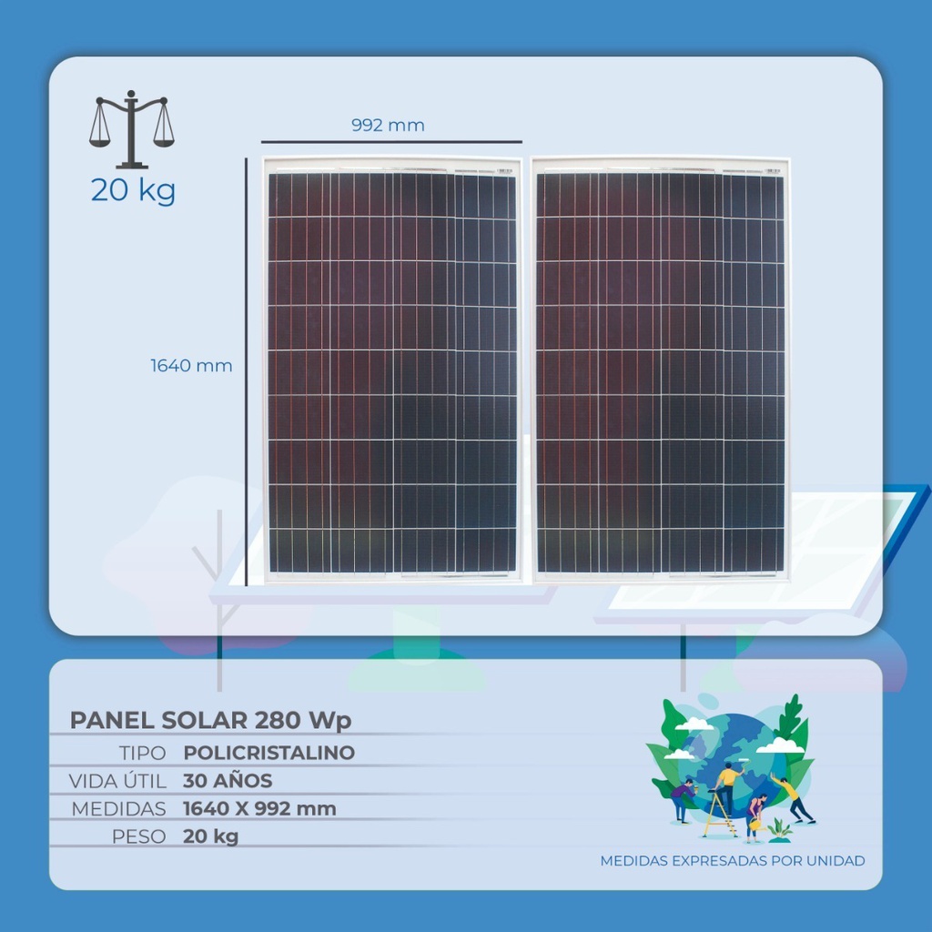 Panel Solar Policristalino 280wp 24v 60 Celdas Luxen