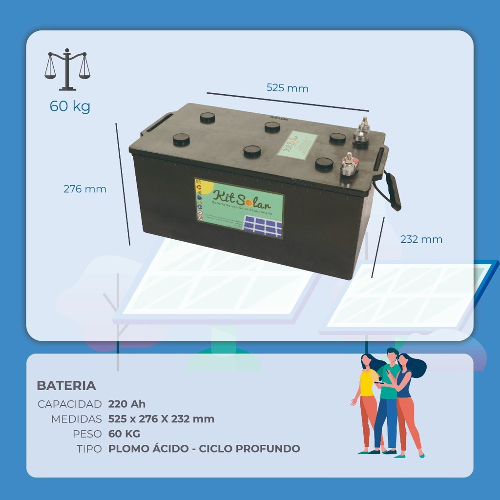 Bateria Solar 220Ah 12V