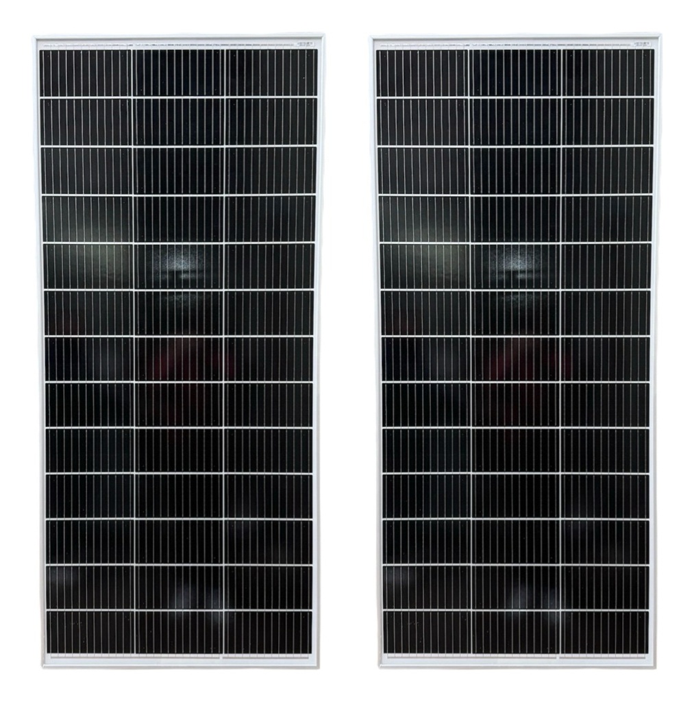 Pack x 2 Panel de 200w 12v Mono Regulador Pwm 30a Cable