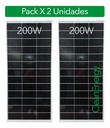 Pack x 2 Panel de 200w 12v Mono Regulador Pwm 30a Cable